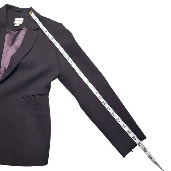 Reiss | Women | Camila Dark Plum Wool Textured Business Blazer Pant Suit | Sz 8 - Picture 7 of 16